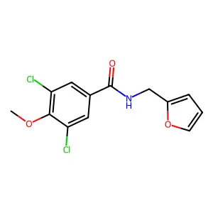 3,5-dichloro-N-(2-furylmethyl)-4-methoxybenzamide structure