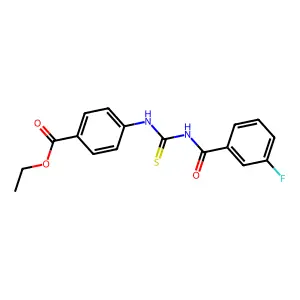Ethyl 4-({[(3-fluorophenyl)carbonyl]carbamothioyl}amino)benzoate structure