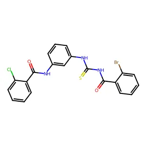 N-[3-[(2-bromobenzoyl)carbamothioylamino]phenyl]-2-chlorobenzamide structure