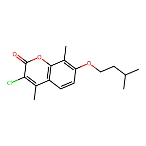3-chloro-7-(isopentyloxy)-4,8-dimethyl-2H-chromen-2-one structure