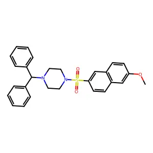 1-(Diphenylmethyl)-4-[(6-methoxynaphthalen-2-yl)sulfonyl]piperazine structure