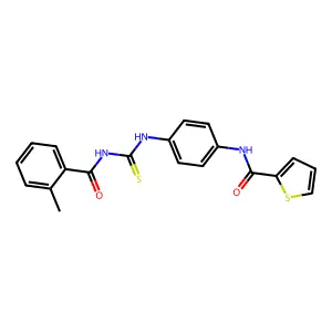 N-[4-[(2-methylbenzoyl)carbamothioylamino]phenyl]thiophene-2-carboxamide structure