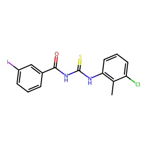 N-[(3-chloro-2-methylphenyl)carbamothioyl]-3-iodobenzamide structure