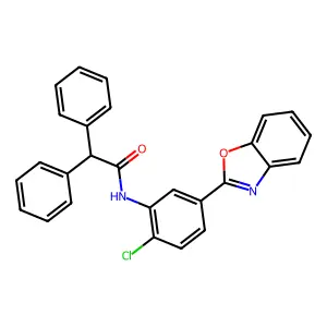 N-[5-(1,3-benzoxazol-2-yl)-2-chlorophenyl]-2,2-diphenylacetamide structure