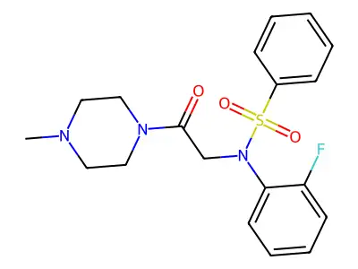 N-(2-fluorophenyl)-N-[2-(4-methylpiperazin-1-yl)-2-oxoethyl]benzenesulfonamide structure