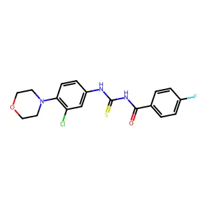 N-[(3-chloro-4-morpholin-4-ylphenyl)carbamothioyl]-4-fluorobenzamide structure
