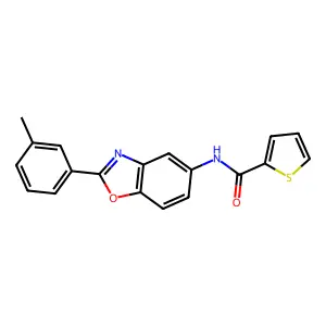 N-[2-(3-methylphenyl)-1,3-benzoxazol-5-yl]thiophene-2-carboxamide structure