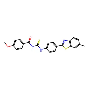 4-methoxy-N-[[4-(6-methyl-1,3-benzothiazol-2-yl)phenyl]carbamothioyl]benzamide structure