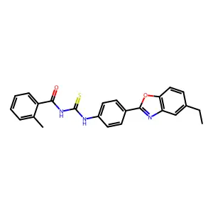 N-[[4-(5-ethyl-1,3-benzoxazol-2-yl)phenyl]carbamothioyl]-2-methylbenzamide structure