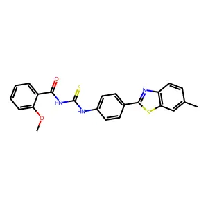 2-methoxy-N-[[4-(6-methyl-1,3-benzothiazol-2-yl)phenyl]carbamothioyl]benzamide structure