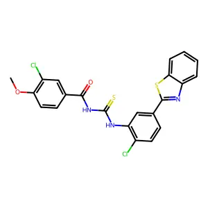 N-[[5-(1,3-benzothiazol-2-yl)-2-chlorophenyl]carbamothioyl]-3-chloro-4-methoxybenzamide structure