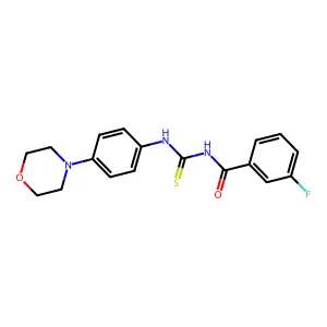 3-fluoro-N-[(4-morpholin-4-ylphenyl)carbamothioyl]benzamide structure