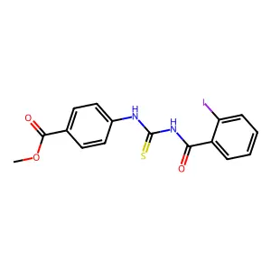 Methyl 4-({[(2-iodophenyl)carbonyl]carbamothioyl}amino)benzoate structure
