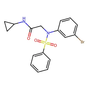 2-[N-(benzenesulfonyl)-3-bromoanilino]-N-cyclopropylacetamide structure