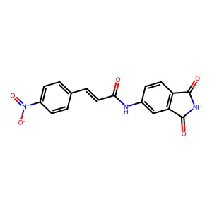 (2E)-N-(1,3-dioxo-2,3-dihydro-1H-isoindol-5-yl)-3-(4-nitrophenyl)prop-2-enamide structure