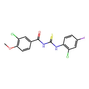 3-chloro-N-[(2-chloro-4-iodophenyl)carbamothioyl]-4-methoxybenzamide structure