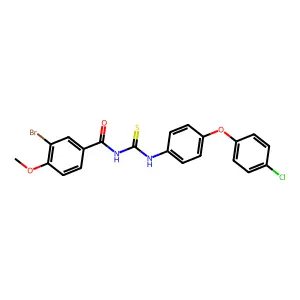 3-bromo-N-[[4-(4-chlorophenoxy)phenyl]carbamothioyl]-4-methoxybenzamide structure