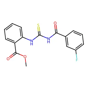 Methyl 2-({[(3-fluorobenzoyl)amino]carbothioyl}amino)benzoate structure