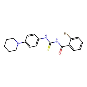 2-bromo-N-[(4-piperidin-1-ylphenyl)carbamothioyl]benzamide structure