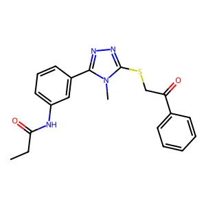 N-[3-(4-methyl-5-phenacylsulfanyl-1,2,4-triazol-3-yl)phenyl]propanamide structure