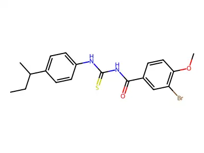 3-bromo-N-{[4-(butan-2-yl)phenyl]carbamothioyl}-4-methoxybenzamide structure