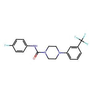 N-(4-fluorophenyl)-4-[3-(trifluoromethyl)phenyl]piperazine-1-carboxamide structure