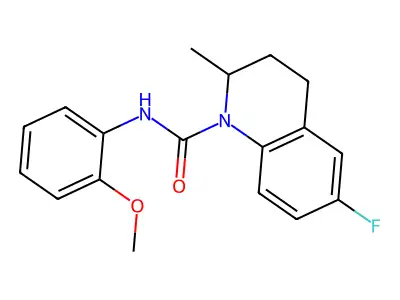 6-fluoro-N-(2-methoxyphenyl)-2-methyl-3,4-dihydroquinoline-1(2H)-carboxamide structure