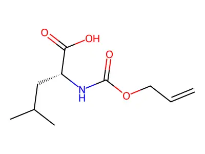 (2R)-4-methyl-2-{[(prop-2-en-1-yloxy)carbonyl]amino}pentanoic acid structure