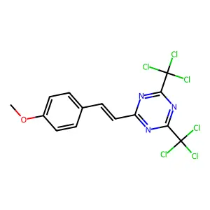 2-(4-Methoxystyryl)-4,6-bis(trichloromethyl)-1,3,5-triazine structure