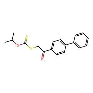 O-propan-2-yl [2-oxo-2-(4-phenylphenyl)ethyl]sulfanylmethanethioate structure