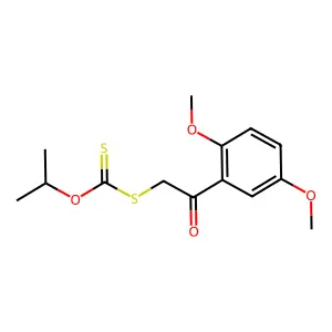 O-propan-2-yl [2-(2,5-dimethoxyphenyl)-2-oxoethyl]sulfanylmethanethioate structure