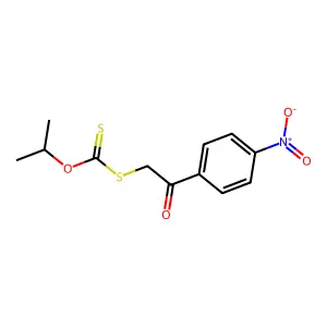 O-propan-2-yl [2-(4-nitrophenyl)-2-oxoethyl]sulfanylmethanethioate structure