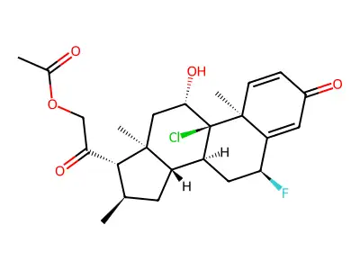 9-Chloro-6-fluoro-11-hydroxy-16-methyl-3,20-dioxopregna-1,4-dien-21-yl acetate structure