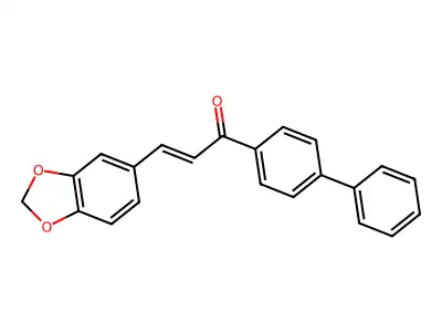 3-(1,3-Benzodioxol-5-yl)-1-(4-phenylphenyl)prop-2-en-1-one structure