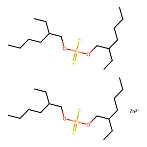 Zinc bis[O,O-bis(2-ethylhexyl)] bis(dithiophosphate) structure