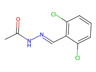 N-[(2,6-dichlorophenyl)methylideneamino]acetamide structure