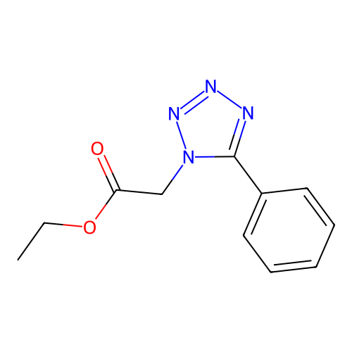 ethyl (5-phenyl-1H-tetrazol-1-yl)acetate structure