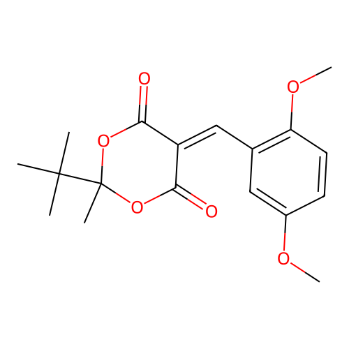 2-Tert-butyl-5-(2,5-dimethoxybenzylidene)-2-methyl-1,3-dioxane-4,6-dione structure
