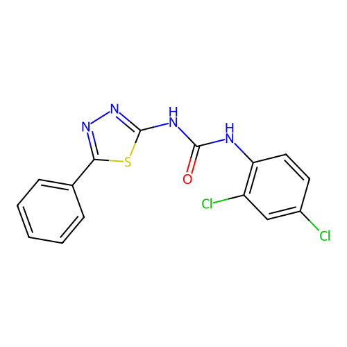 1-(2,4-Dichlorophenyl)-3-(5-phenyl-1,3,4-thiadiazol-2-yl)urea structure