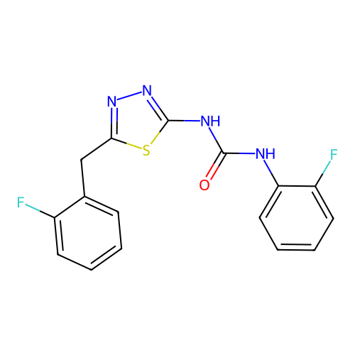 1-[5-(2-Fluorobenzyl)-1,3,4-thiadiazol-2-yl]-3-(2-fluorophenyl)urea structure