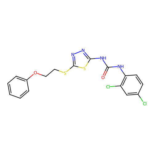 1-(2,4-dichlorophenyl)-3-[5-(2-phenoxyethylsulfanyl)-1,3,4-thiadiazol-2-yl]urea structure