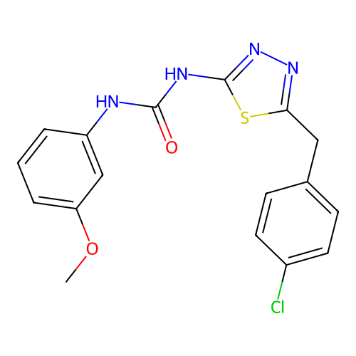 1-[5-(4-Chlorobenzyl)-1,3,4-thiadiazol-2-yl]-3-(3-methoxyphenyl)urea structure