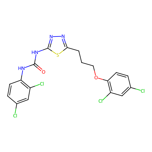 1-[5-[3-(2,4-dichlorophenoxy)propyl]-1,3,4-thiadiazol-2-yl]-3-(2,4-dichlorophenyl)urea structure
