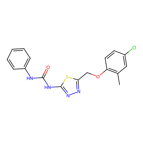 1-{5-[(4-Chloro-2-methylphenoxy)methyl]-1,3,4-thiadiazol-2-yl}-3-phenylurea structure