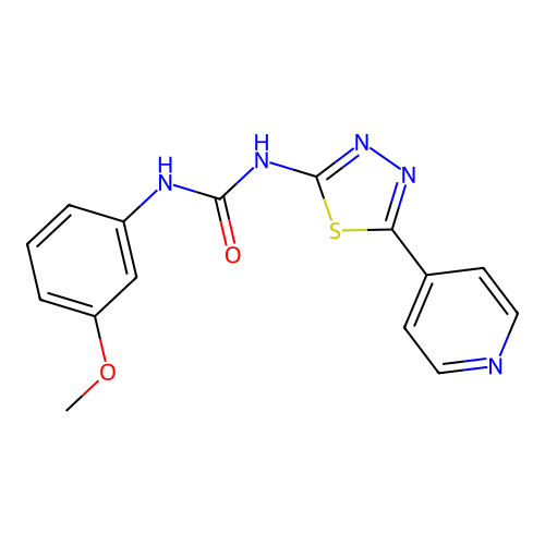 1-(3-Methoxyphenyl)-3-(5-(pyridin-4-yl)-1,3,4-thiadiazol-2-yl)urea structure