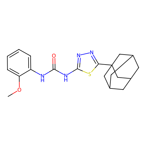 1-(2-methoxyphenyl)-3-[5-(tricyclo[3.3.1.1~3,7~]dec-1-yl)-1,3,4-thiadiazol-2-yl]urea structure