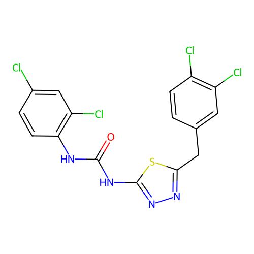 1-[5-(3,4-Dichlorobenzyl)-1,3,4-thiadiazol-2-yl]-3-(2,4-dichlorophenyl)urea structure