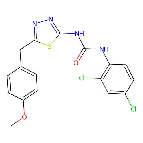 1-(2,4-Dichlorophenyl)-3-[5-(4-methoxybenzyl)-1,3,4-thiadiazol-2-yl]urea structure