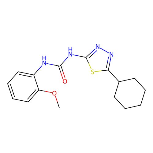 1-(5-Cyclohexyl-1,3,4-thiadiazol-2-yl)-3-(2-methoxyphenyl)urea structure