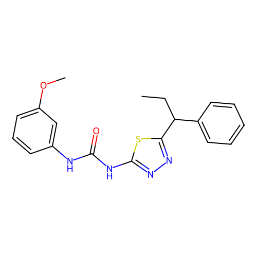 1-(3-Methoxyphenyl)-3-[5-(1-phenylpropyl)-1,3,4-thiadiazol-2-yl]urea structure